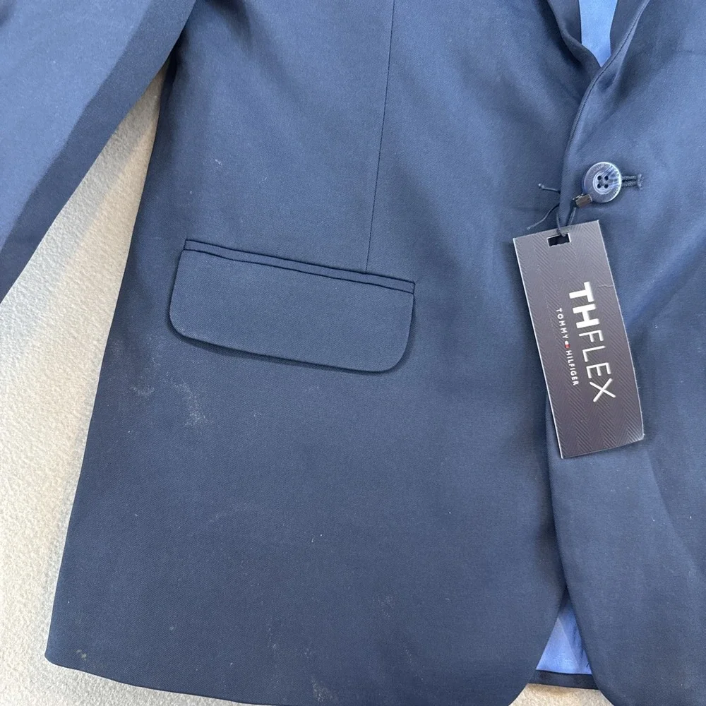 Tommy Hilfiger Boys' 2-Piece Formal Suit Set, Bright Blue, 12 Husky